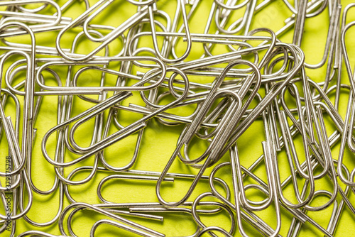 Lot of selver tome metal paper clips photo