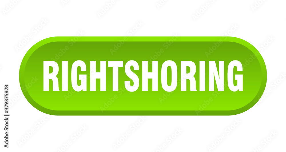 rightshoring button. rounded sign on white background rightshoring button. rounded sign on white background