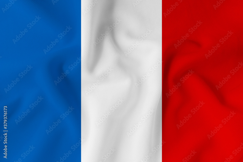 France flag overplayed on rippled clothes.