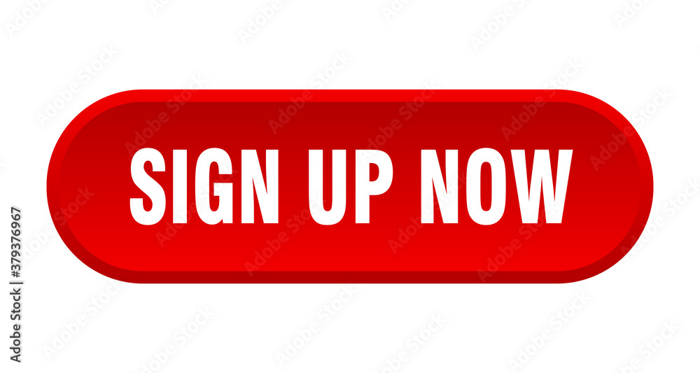 sign up now button. rounded sign on white background sign up now button. rounded sign on white background