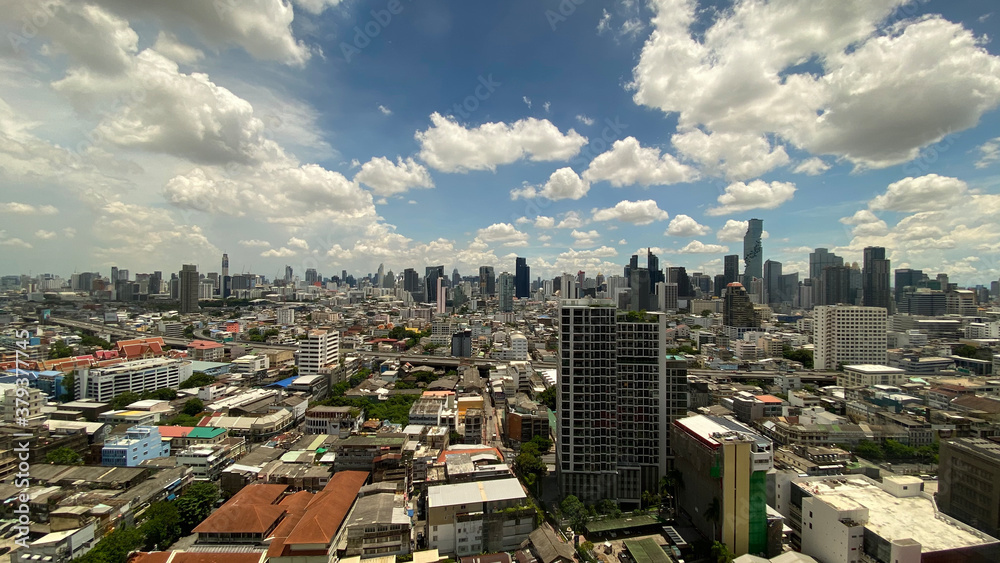 Bangkok cityscape high angle view