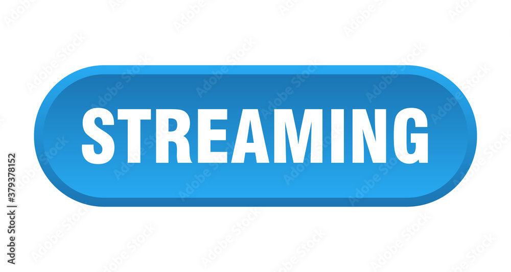 streaming button. rounded sign on white background streaming button. rounded sign on white background