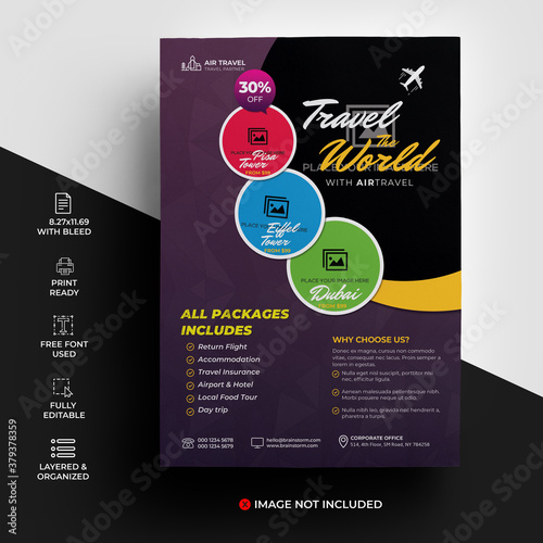Travel & Vacation Flyer Template (ID: 379378359)