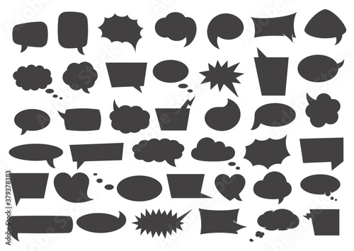 Speech bubble set with space for phrases.