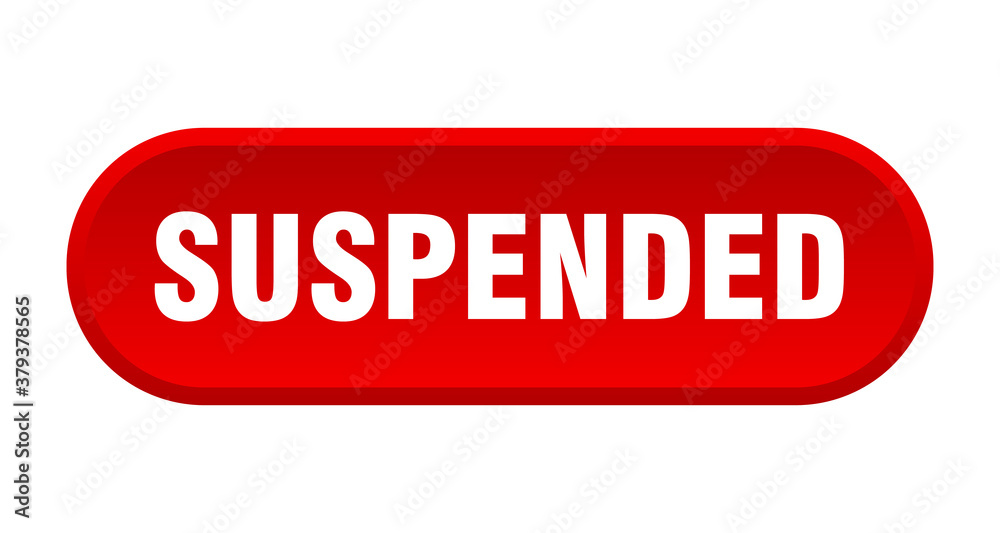 suspended button. rounded sign on white background