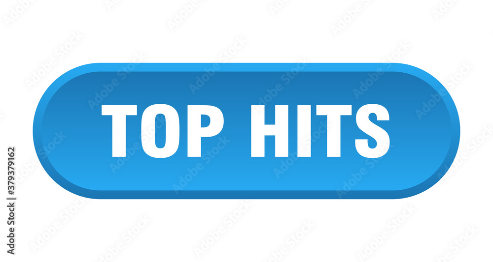 top hits button. rounded sign on white background top hits button. rounded sign on white background