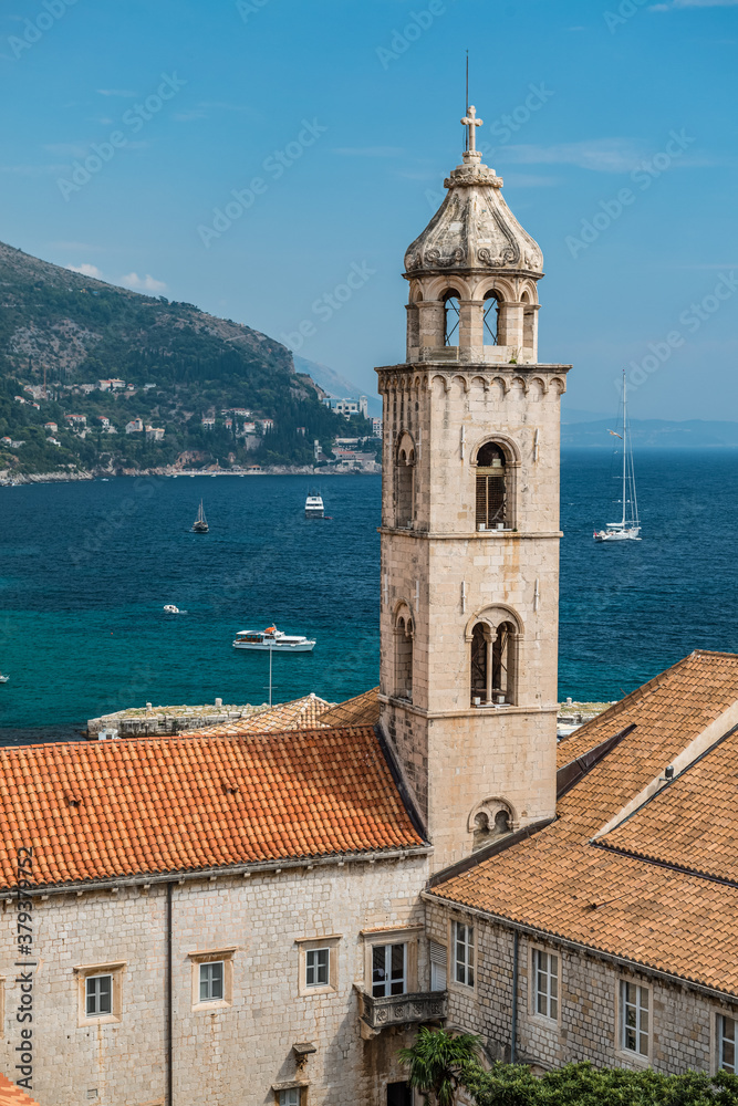 The Dominican Monastery Bell Tower in Dubrovnik Old Town, Croatia