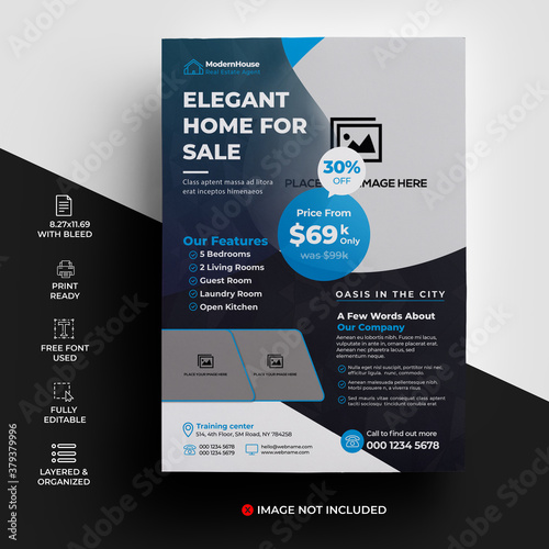 Modern Real Estate Flyer Template (ID: 379379996)