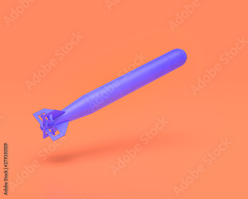 Canvas Print Plastic Weapon series, Torpedo, rocket, Indigo blue arm in pinkish background, 3