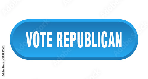 vote republican button. rounded sign on white background