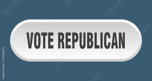 vote republican button. rounded sign on white background