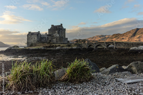 Eilean Donan Castle in sunset  west Highlands  Scotland