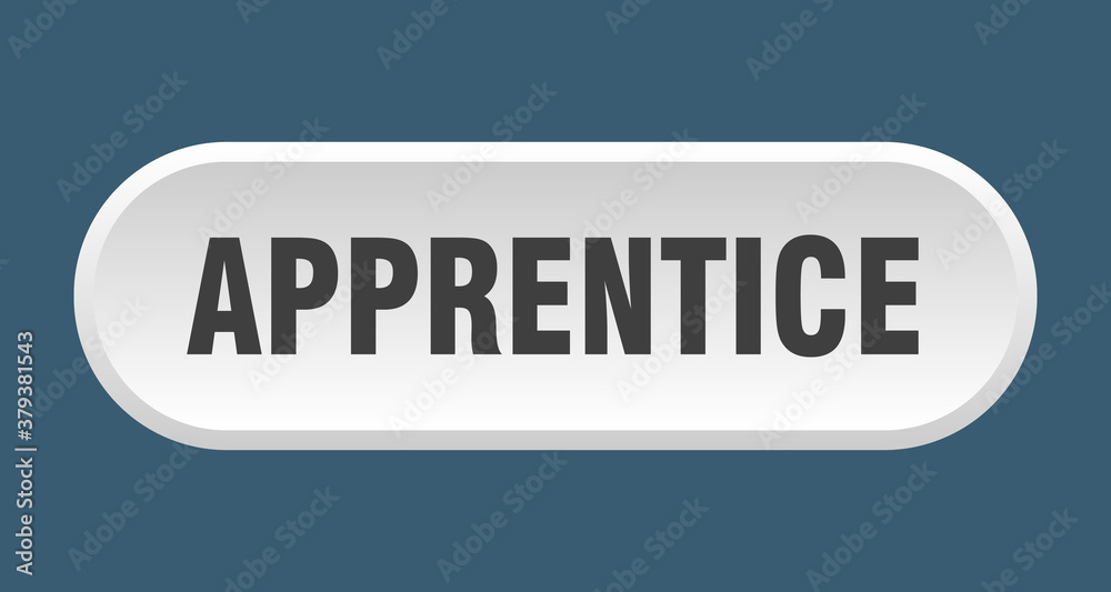 apprentice button. rounded sign on white background
