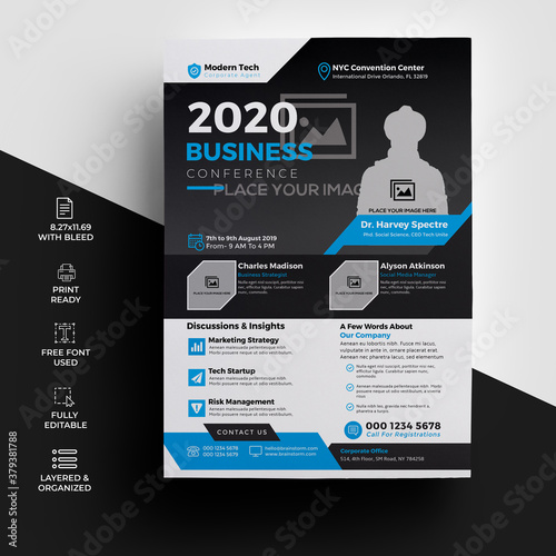 Business Conference Flyer Template
 (ID: 379381788)