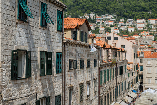 View towards the Stradun down one of the many Alleyway's in Dubrovnik Old Town, Croatia