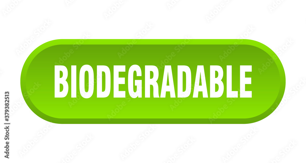 biodegradable button. rounded sign on white background biodegradable button. rounded sign on white background
