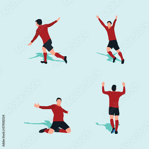 raise hand up goal celebration set - soccer goal celebration - shot, dribble, celebration and move in soccer