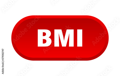 bmi button. rounded sign on white background