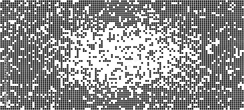 Vector gradient background. Falling pixels. Abstract mosaic.