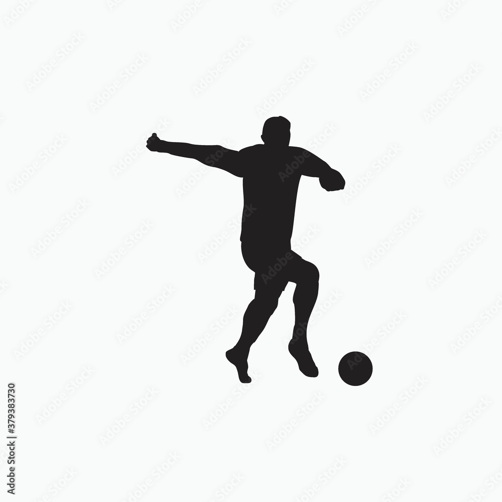 dribble with pace in soccer - silhouette flat illustration - shot, dribble, celebration and move in soccer dribble with pace in soccer - silhouette flat illustration - shot, dribble, celebration and move in soccer
