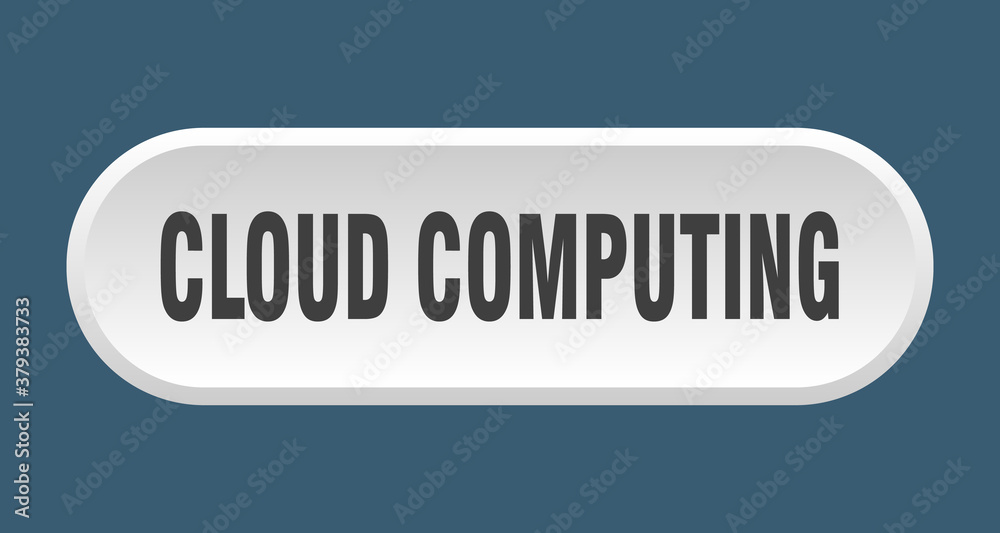 cloud computing button. rounded sign on white background cloud computing button. rounded sign on white background