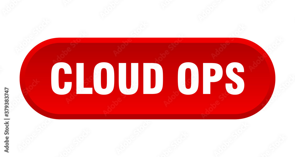 cloud ops button. rounded sign on white background cloud ops button. rounded sign on white background