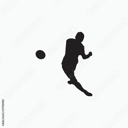 left footed fast shot on goal  - silhouette illustration - shot, dribble, celebration and move in soccer