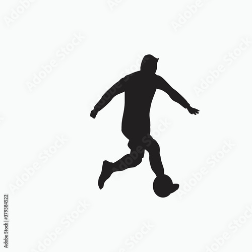 right footed casual dribbling - silhouette illustration - shot, dribble, celebration and move in soccer
