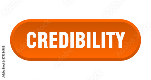 credibility button. rounded sign on white background