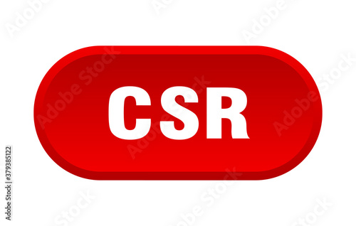 csr button. rounded sign on white background