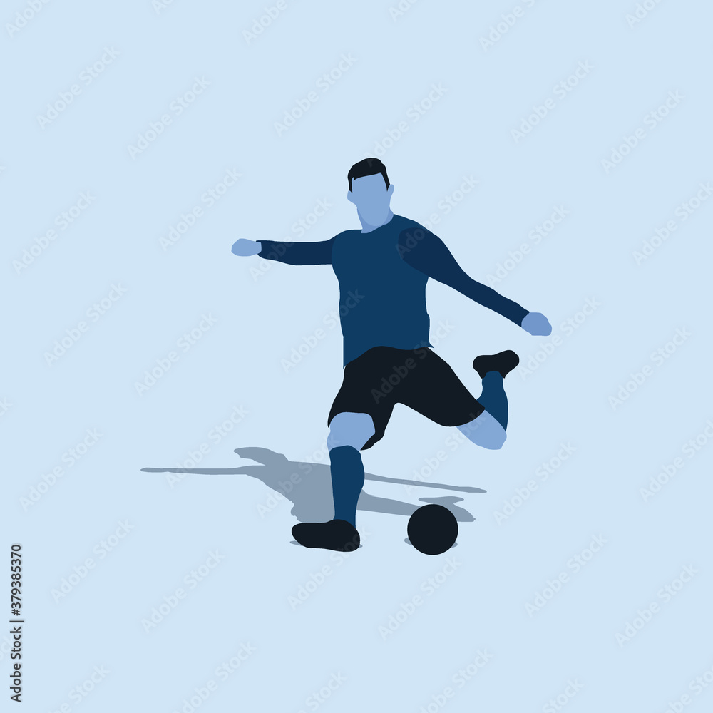 left footed fast and power shot - two tone illustration - shot, dribble, celebration and move in soccer left footed fast and power shot - two tone illustration - shot, dribble, celebration and move in soccer