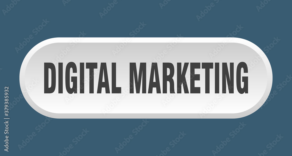 digital marketing button. rounded sign on white background