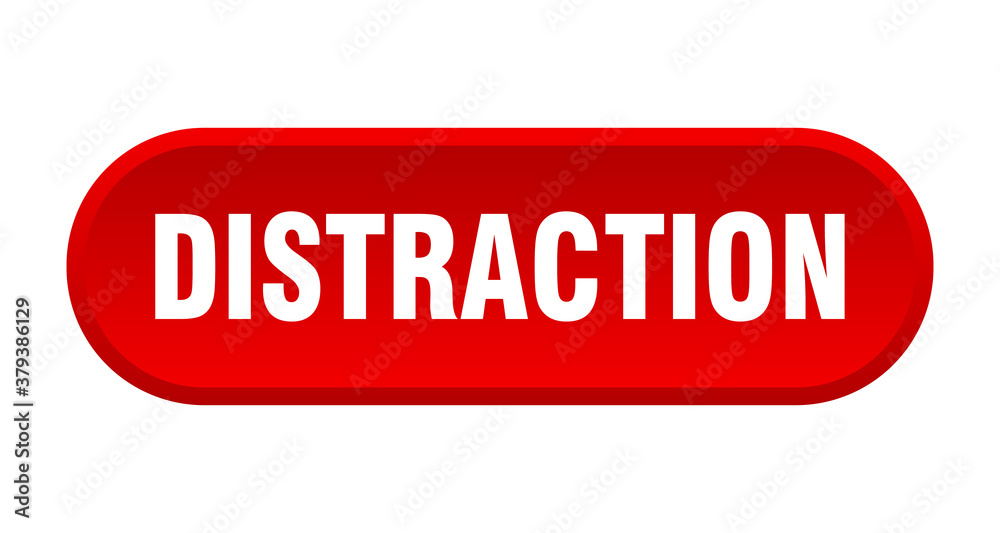 distraction button. rounded sign on white background distraction button. rounded sign on white background