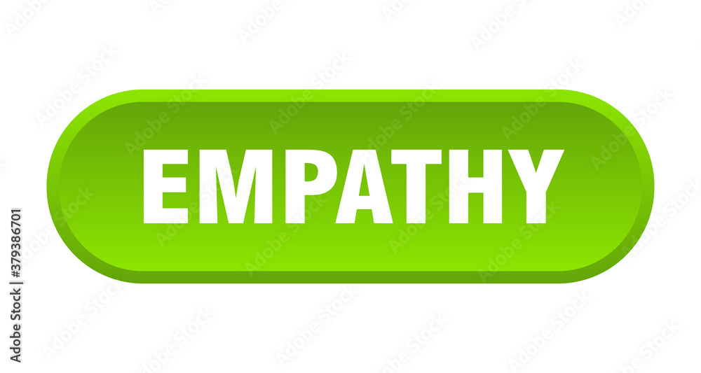 empathy button. rounded sign on white background