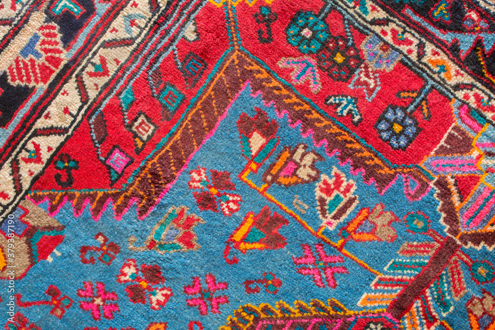 Persian handmade carpet, woven in Hamedan, Iran