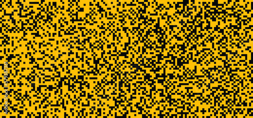 Orange screen pixel raster art icon Flat signal pixelated Funny vector squares pattern sign Pixels Bit rasters pictogram 8-bit Cartoon mosaic square icons Multi colored hexagon background Data display