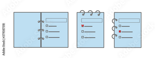 Vector sat of notebook,diary, note flat icon in EPS .