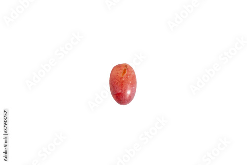 Ripe red grape berry isolated on white background