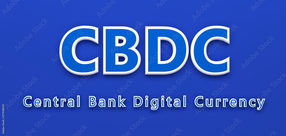 symbol of central bank digital currency CBDC - 3D Illustration