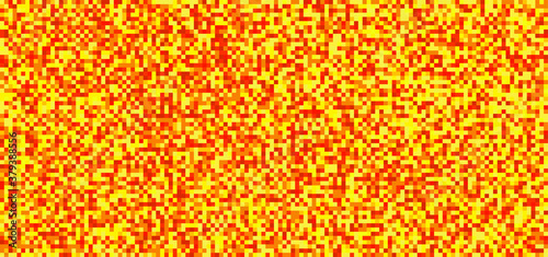 Orange screen pixel raster art icon Flat signal pixelated Funny vector squares pattern sign Pixels Bit rasters pictogram 8-bit Cartoon mosaic square icons Multi colored hexagon background Data display