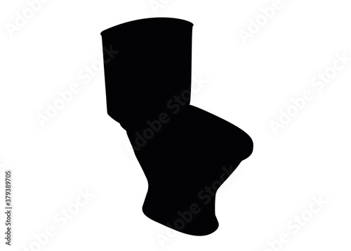 Toilet with a cistern. Vector image.