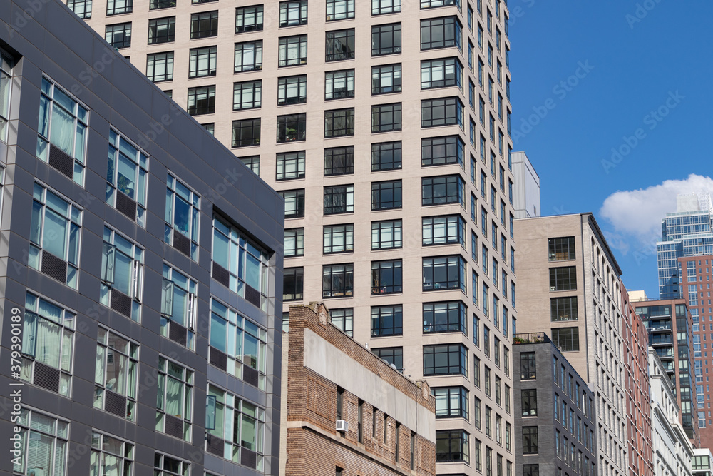 Row of Buildings and Skyscrapers in Downtown Brooklyn New York Row of Buildings and Skyscrapers in Downtown Brooklyn New York