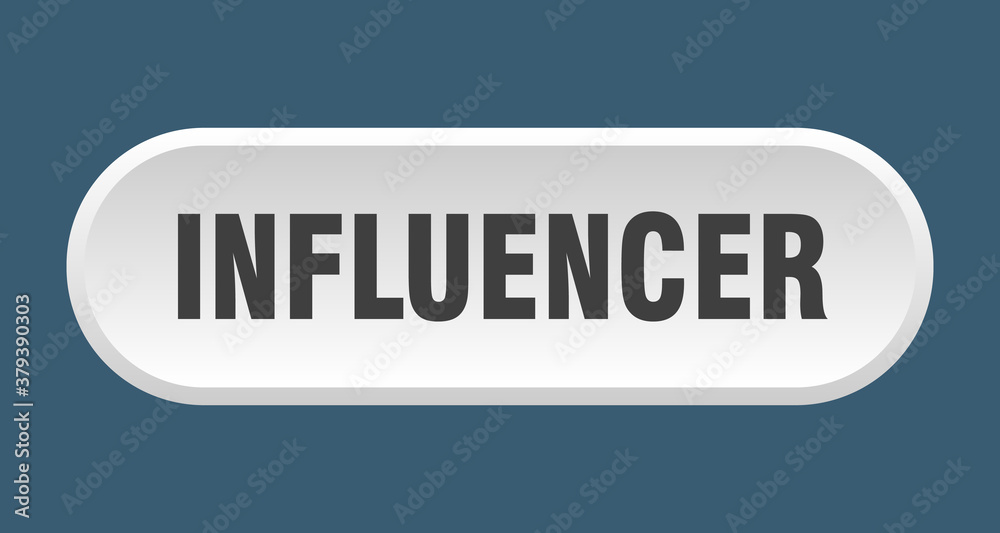 influencer button. rounded sign on white background influencer button. rounded sign on white background