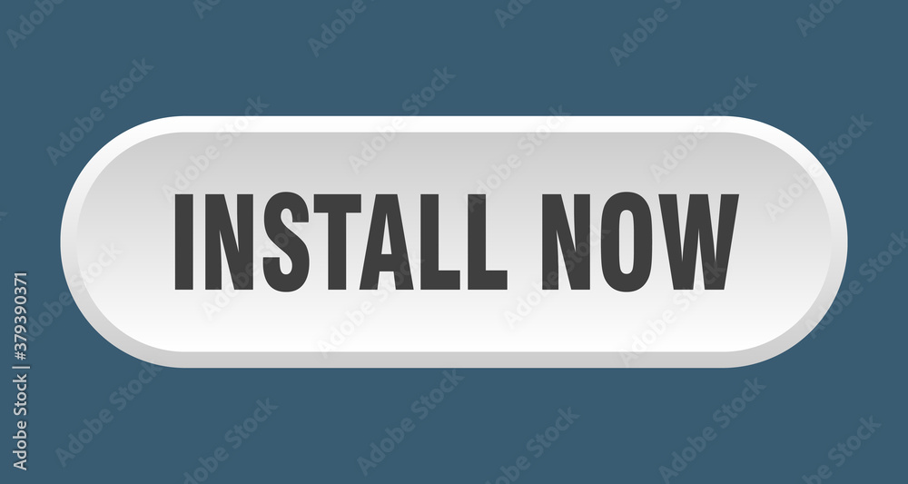 install now button. rounded sign on white background install now button. rounded sign on white background