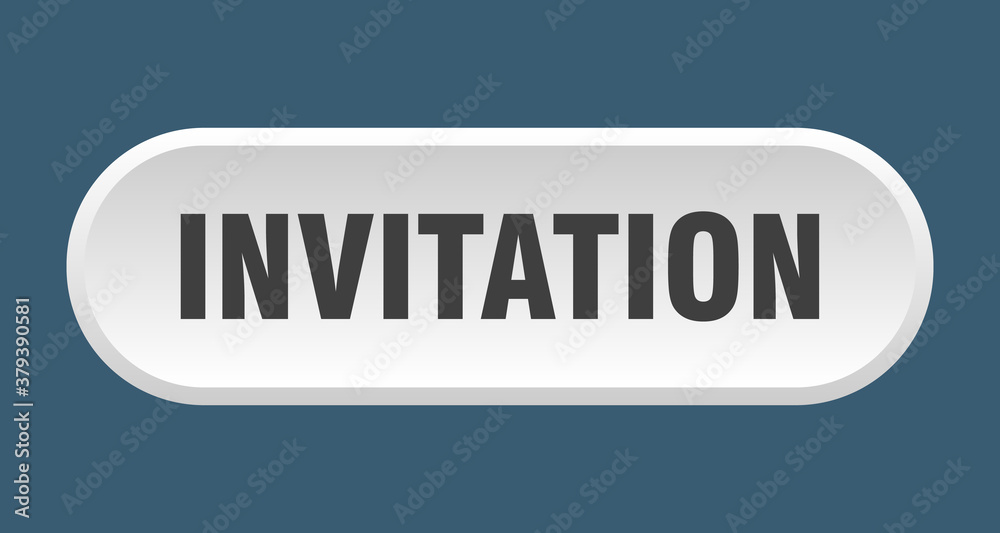 invitation button. rounded sign on white background invitation button. rounded sign on white background