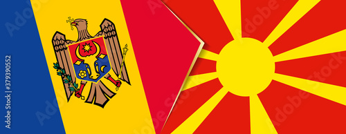 Moldova and Macedonia flags, two vector flags.