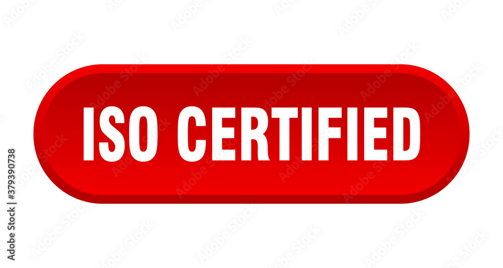 iso certified button. rounded sign on white background iso certified button. rounded sign on white background