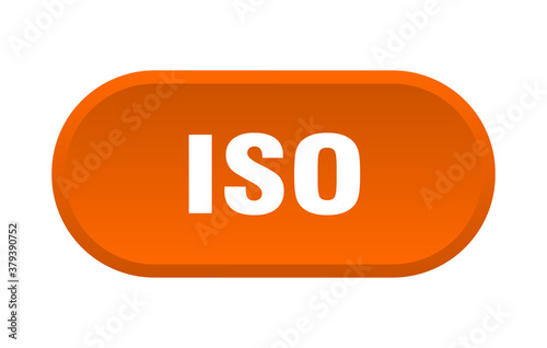 iso button. rounded sign on white background