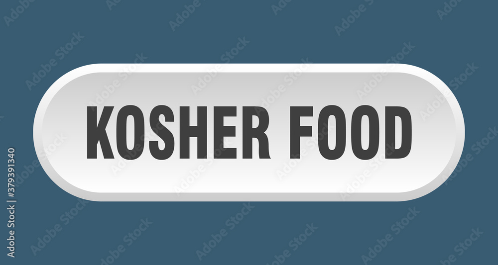 kosher food button. rounded sign on white background