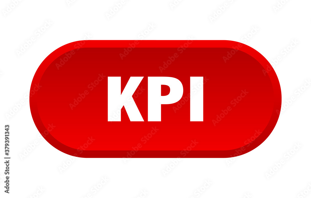 kpi button. rounded sign on white background